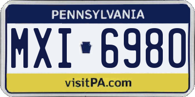 PA license plate MXI6980