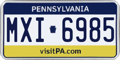 PA license plate MXI6985