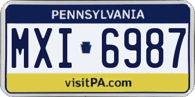 PA license plate MXI6987