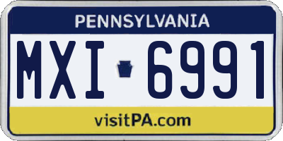 PA license plate MXI6991