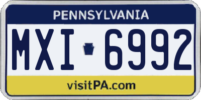 PA license plate MXI6992