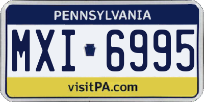 PA license plate MXI6995