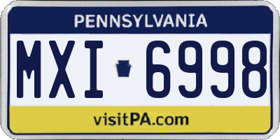 PA license plate MXI6998