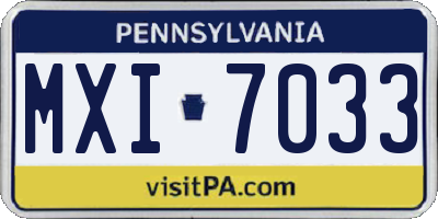 PA license plate MXI7033