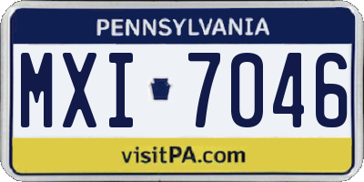 PA license plate MXI7046