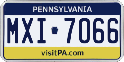 PA license plate MXI7066