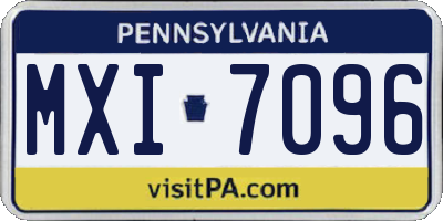 PA license plate MXI7096