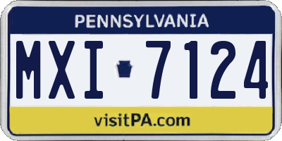 PA license plate MXI7124
