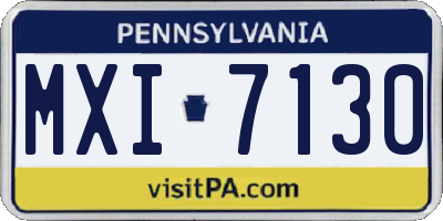 PA license plate MXI7130
