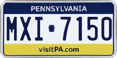 PA license plate MXI7150