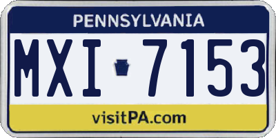 PA license plate MXI7153