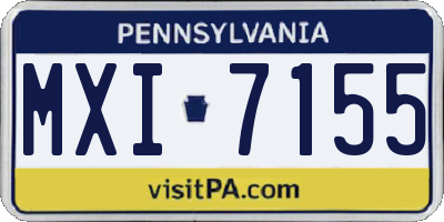 PA license plate MXI7155