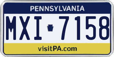 PA license plate MXI7158