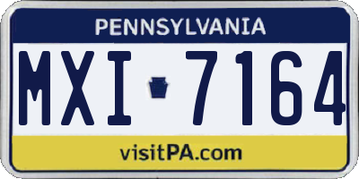 PA license plate MXI7164