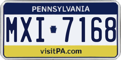 PA license plate MXI7168