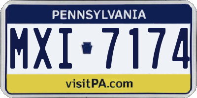 PA license plate MXI7174