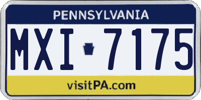 PA license plate MXI7175