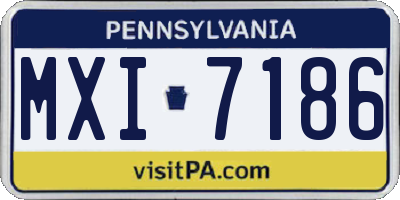 PA license plate MXI7186
