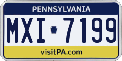 PA license plate MXI7199