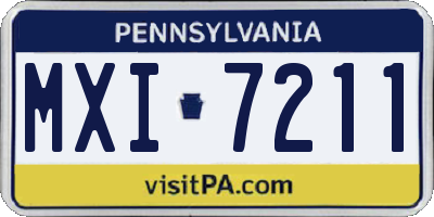 PA license plate MXI7211