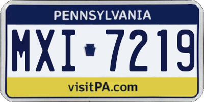 PA license plate MXI7219