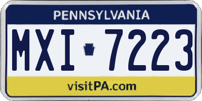 PA license plate MXI7223