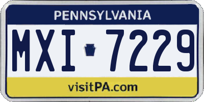 PA license plate MXI7229