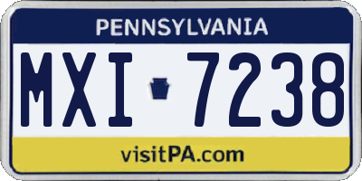 PA license plate MXI7238