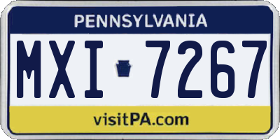 PA license plate MXI7267