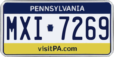 PA license plate MXI7269