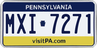 PA license plate MXI7271