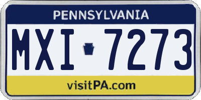 PA license plate MXI7273