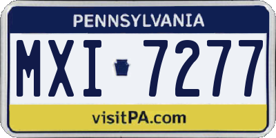 PA license plate MXI7277
