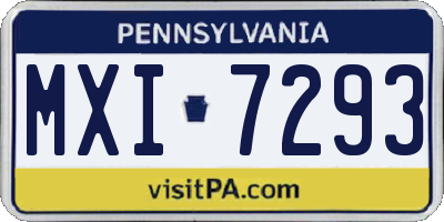 PA license plate MXI7293