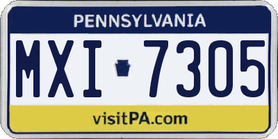 PA license plate MXI7305