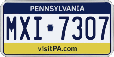 PA license plate MXI7307