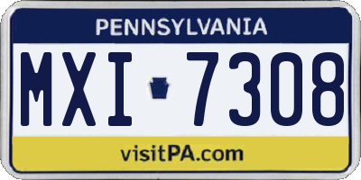 PA license plate MXI7308