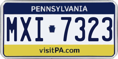 PA license plate MXI7323