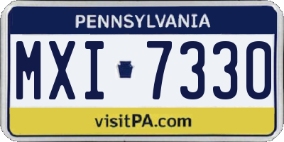 PA license plate MXI7330