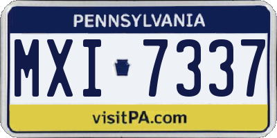 PA license plate MXI7337