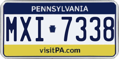 PA license plate MXI7338
