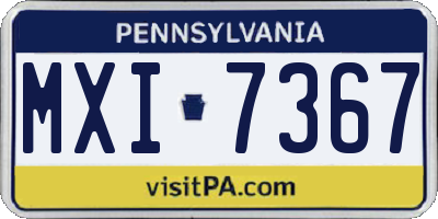 PA license plate MXI7367