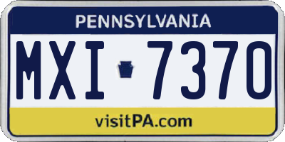 PA license plate MXI7370