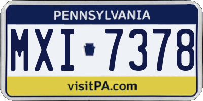 PA license plate MXI7378