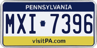 PA license plate MXI7396