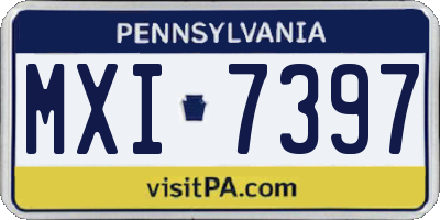 PA license plate MXI7397