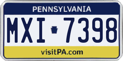 PA license plate MXI7398
