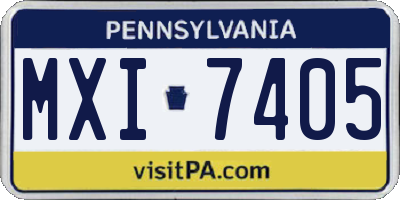 PA license plate MXI7405