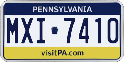 PA license plate MXI7410