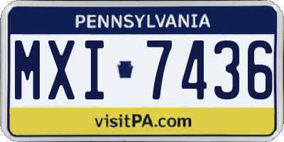 PA license plate MXI7436